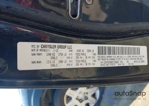 2012 Dodge Journey Se/Avp z USA, uszkodzony, nr VIN 3C4PDCAB0CT256067